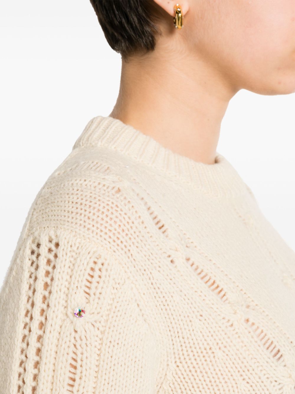Shop Zadig & Voltaire Morley Cable-knit Jumper In Neutrals