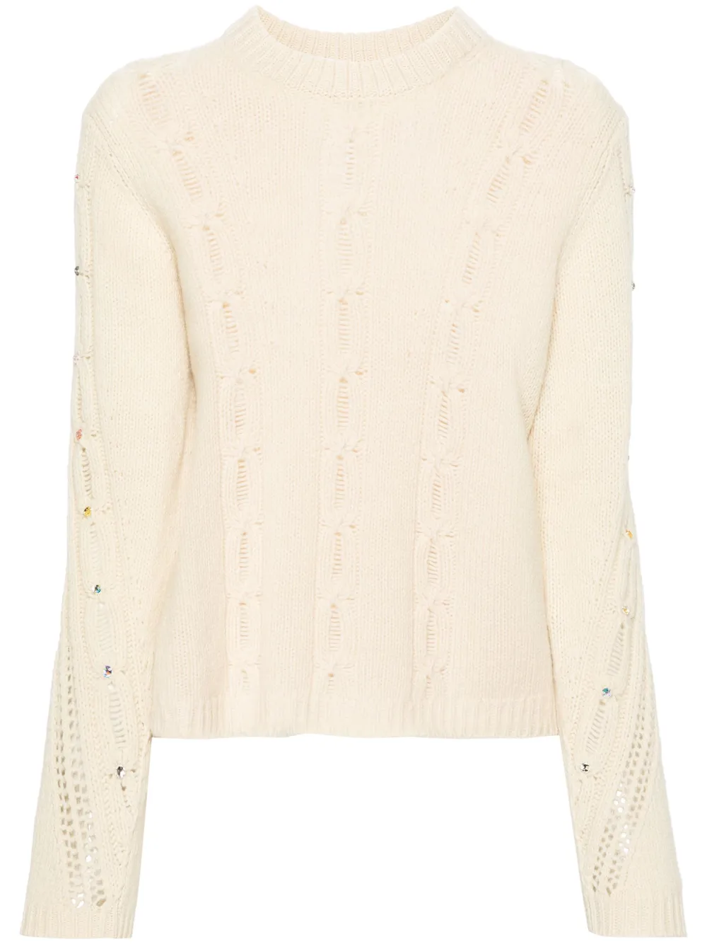 Shop Zadig & Voltaire Morley Cable-knit Jumper In Neutrals