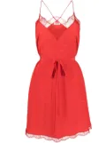 Zadig&Voltaire Christy Jac wings-motif lace-trim silk dress - Red