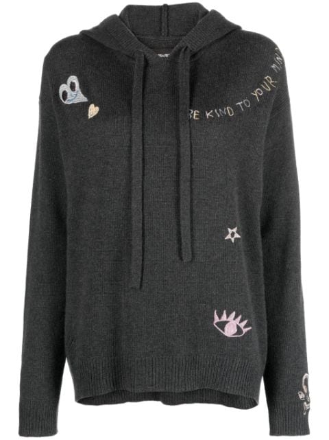Zadig&Voltaire Marky embroidered-motif cashmere hoodie
