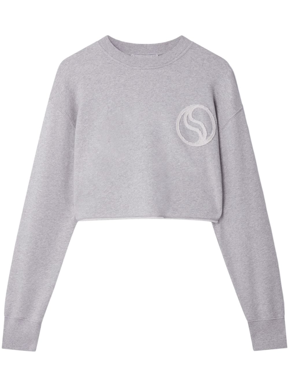 Shop Stella Mccartney S-wave Cropped Sweatshirt In Grey