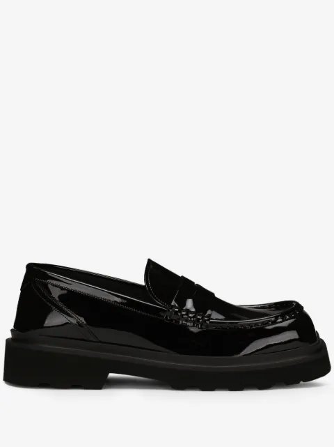 Dolce & Gabbana square-toe patent-leather loafers