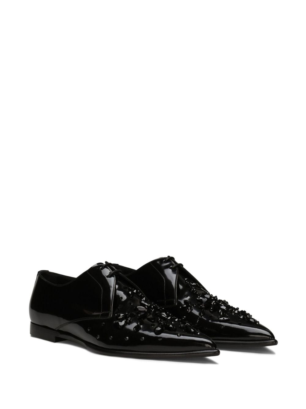 Dolce & Gabbana Derby schoenen met stras - Zwart