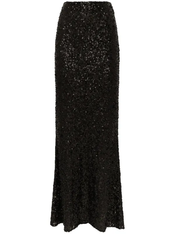 Dolce Gabbana sequinned mermaid maxi skirt women Polyamide Spandex Elastane 38 Black