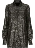 Dolce & Gabbana satin-collar sequin-embellished shirt - Black