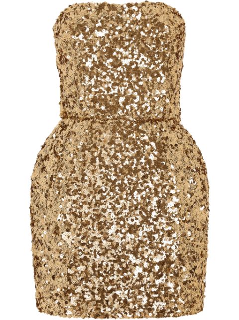 Dolce & Gabbana sequin-embellished strapless minidress Women