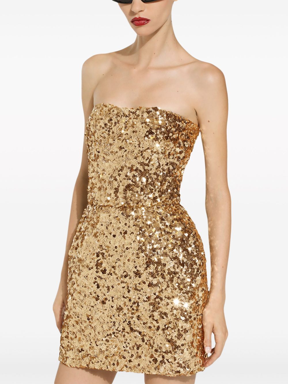 Dolce & Gabbana sequin-embellished strapless minidress Women