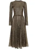 Dolce & Gabbana sequin-embellished flared midi dress - Gold