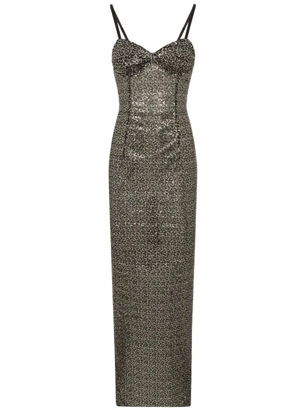 Dolce & Gabbana sequin-embellished Maxi Dress | Black | FARFETCH