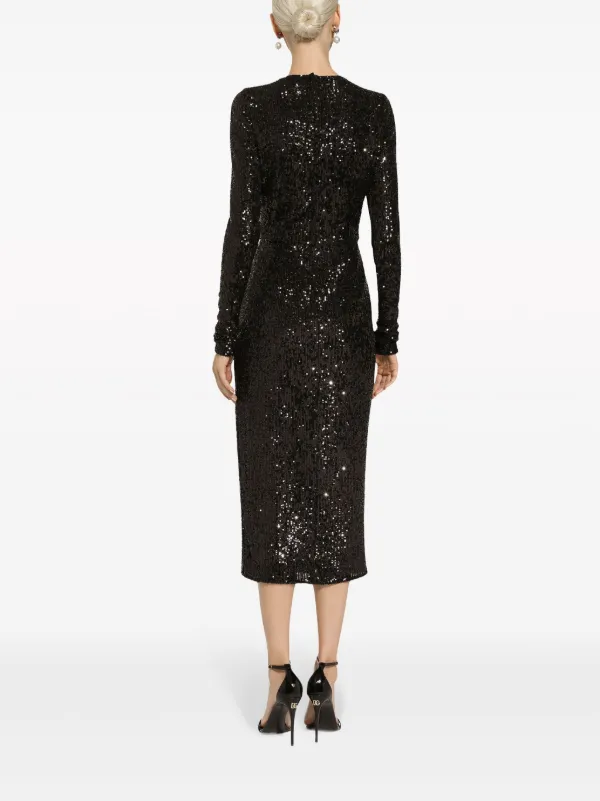 dolce and gabbana black sequin dress Dolce & Gabbana Black Tweed Dress  Treasures of NYC