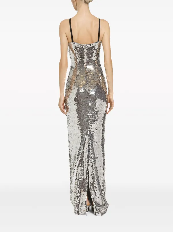 美しい♪◇レース Dress◇Dolce & Gabbana Dolce & Gabbana sequin-embellished Maxi Dress | Silver