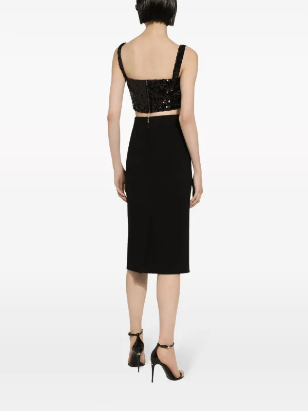 Dolce & Gabbana スパンコール クロップドトップ | ブラック | FARFETCH JP