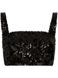 Dolce & Gabbana sequin-embellished cropped top - Black