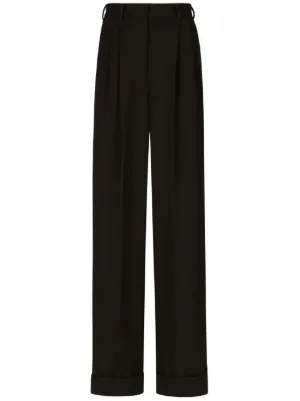 Dolce & Gabbana Virgin wool-blend Trousers | Black | FARFETCH SG