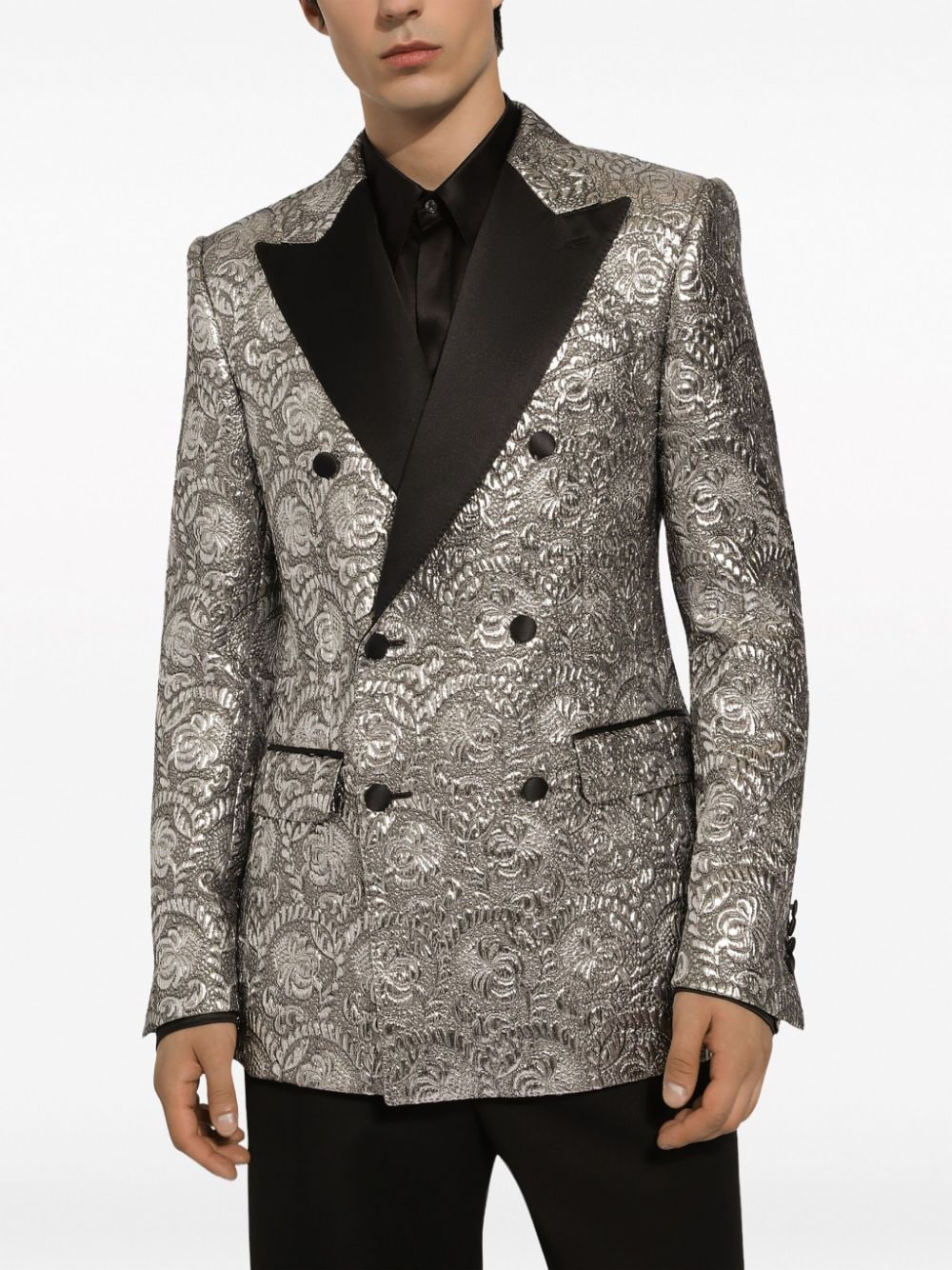 Dolce & Gabbana Smoking blazer met satijnen revers Grijs