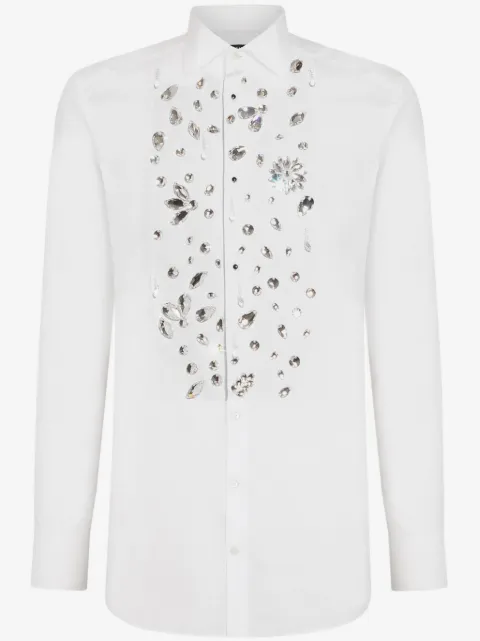 Dolce & Gabbana rhinestone-embellished cotton shirt
