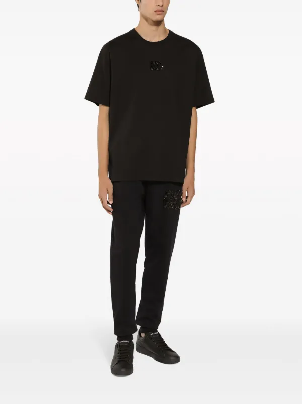 DOLCE&GABBANA 半袖 tシャツ ラインストーン Dolce & Gabbana ラインストーン Tシャツ | ブラック | FARFETCH JP