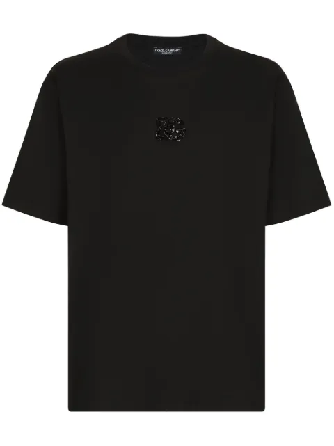 Dolce & Gabbana t-shirt en coton à ornements strassés