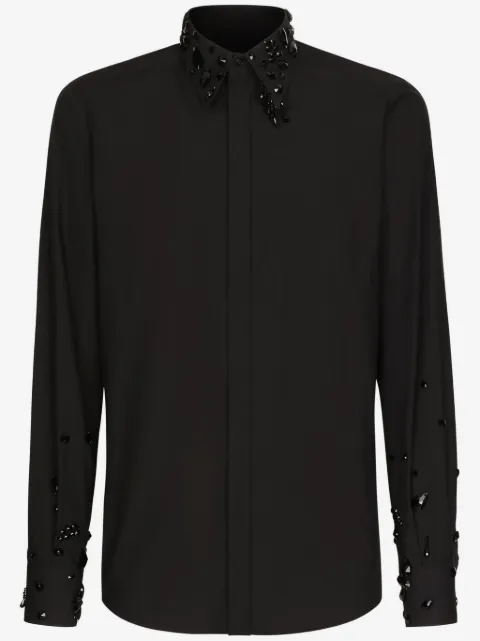 Dolce & Gabbana rhinestone-embellished cotton shirt