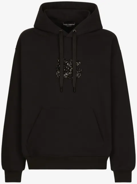 Dolce & Gabbana rhinestone-embellished cotton hoodie