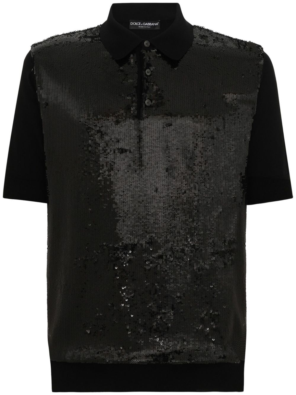 Dolce & Gabbana Poloshirt met pailletten Zwart