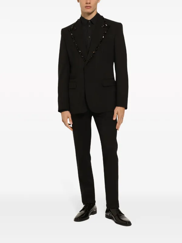 【DOLCE&GABBANA】折り返し裾テーラードパンツ ホワイトのメンズ Tailored lace pants | Dolce&Gabbana®