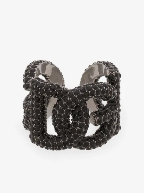 Dolce & Gabbana DG-logo rhinestone-embellished ring