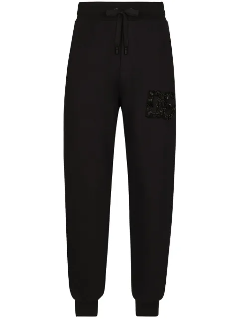 Dolce & Gabbana crystal-embellished cotton track pants