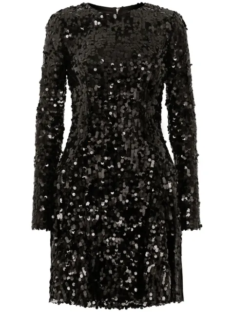 Dolce & Gabbana paljettprydd långärmad miniklänning