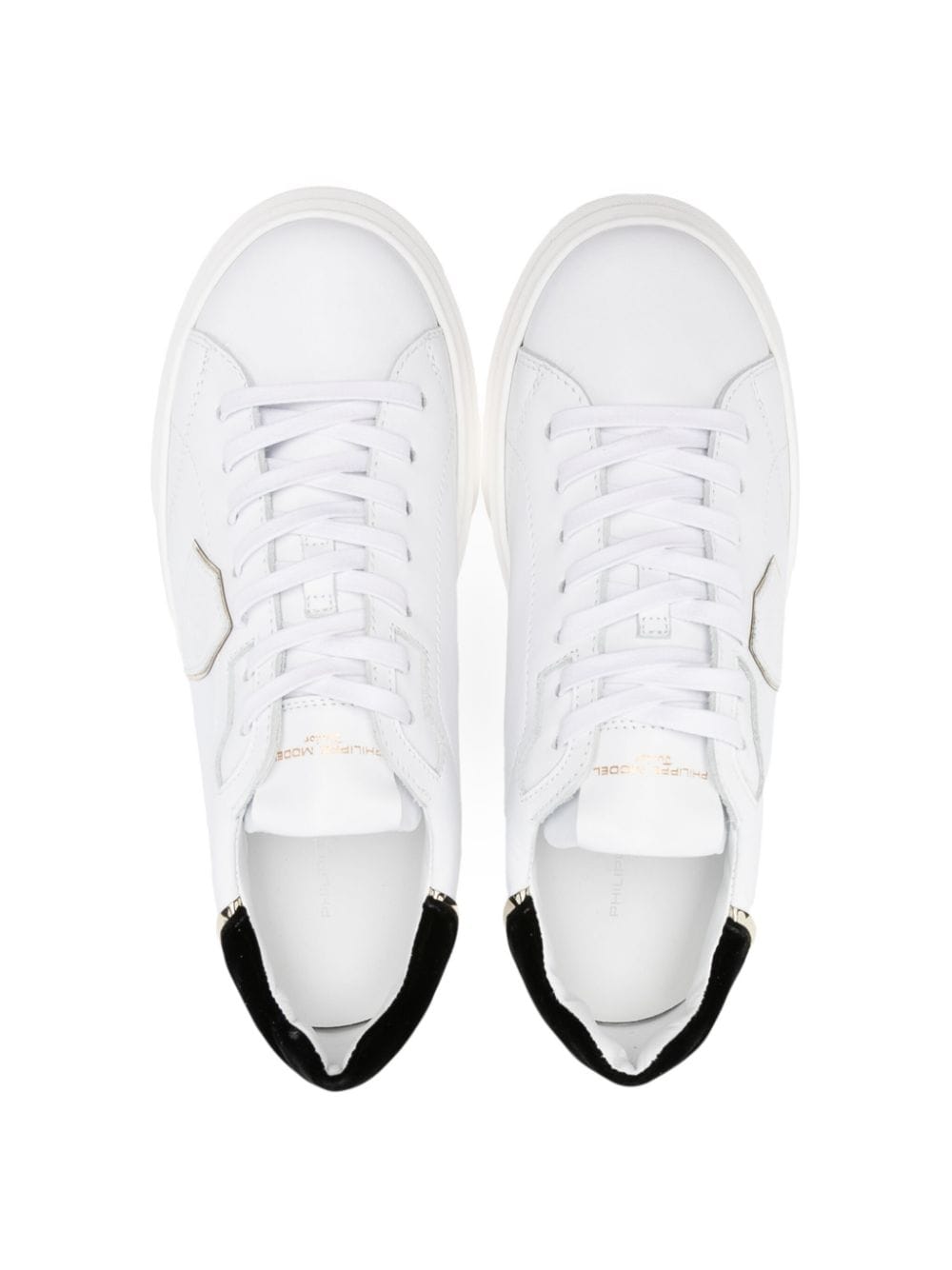 Shop Philippe Model Temple Lace-up Leather Sneakers In White