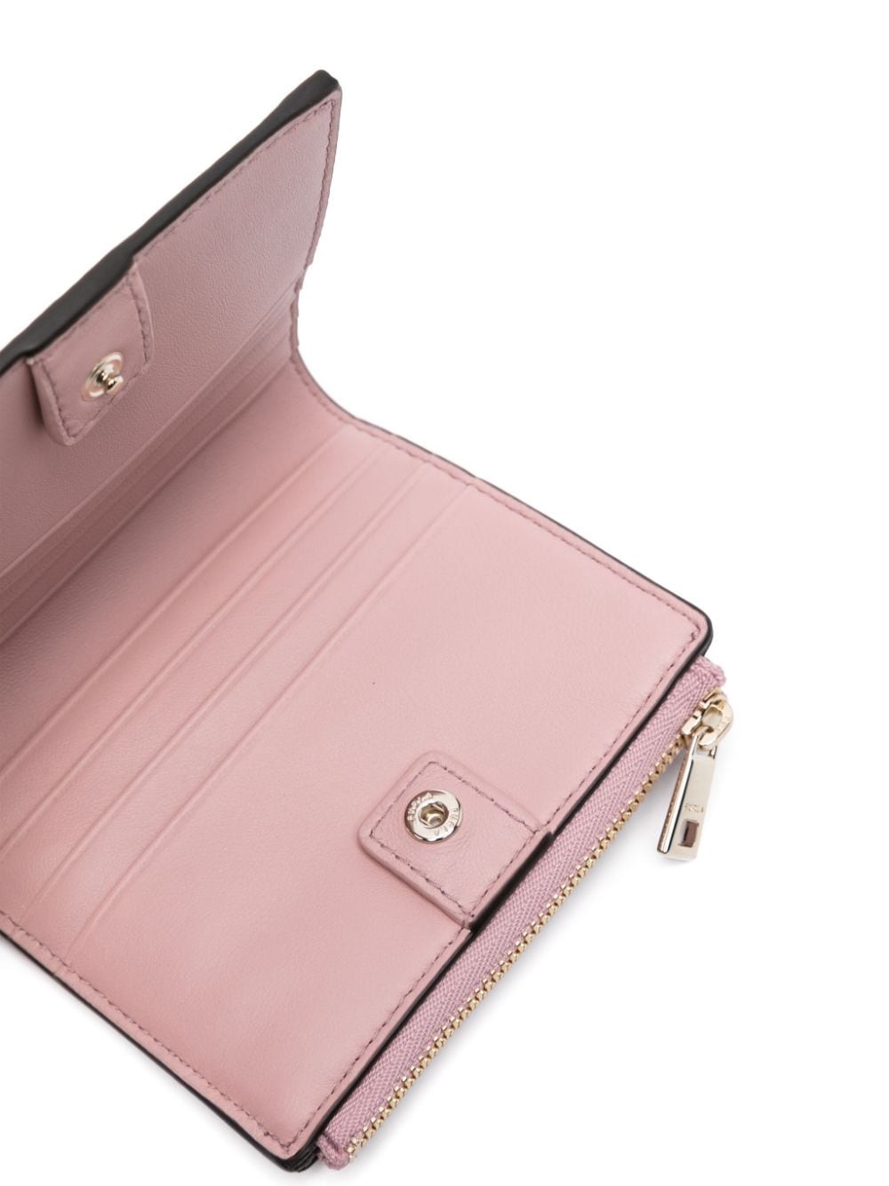 Shop Furla Camelia Bi-fold Leather Wallet In Pink