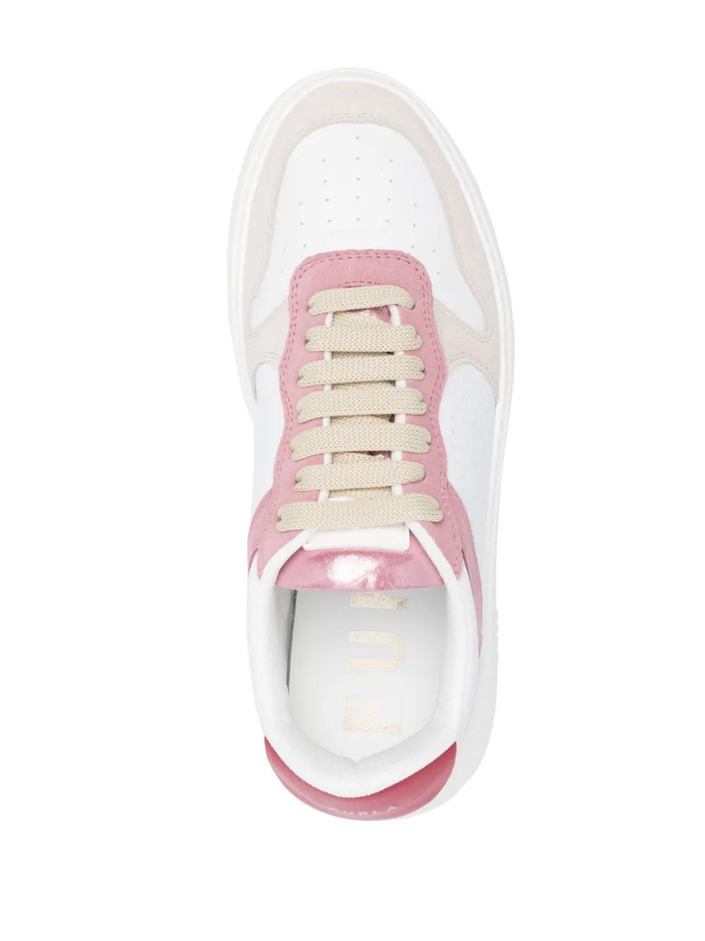 Shop Furla Sport Colour-block Leather Sneakers In White