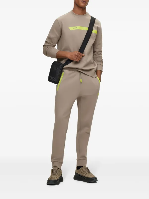 BOSS Pantalon De Jogging a Logo Imprime Tons Neutres FARFETCH FR