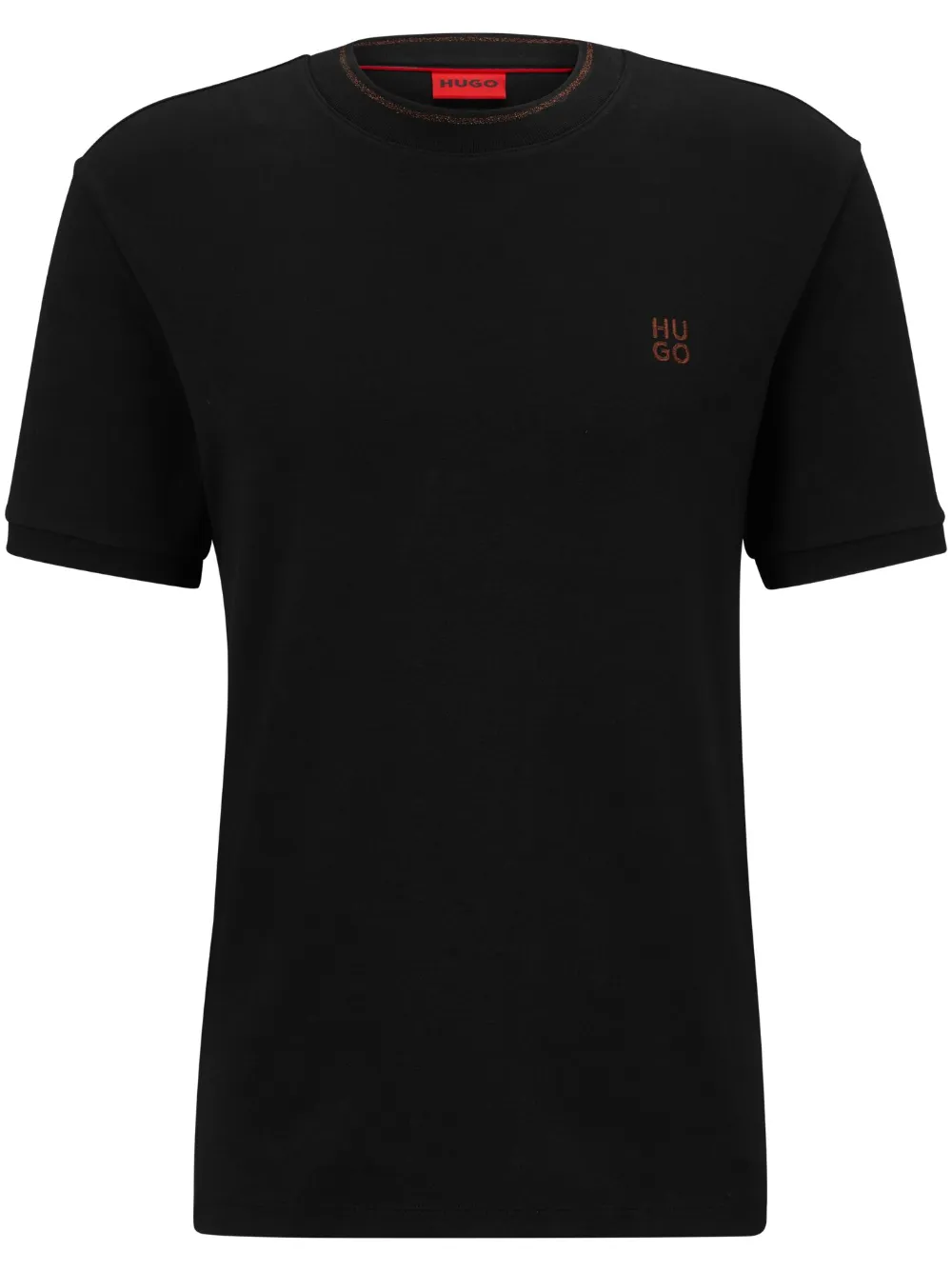 HUGO Camiseta com logo bordado | Preto | Image 1