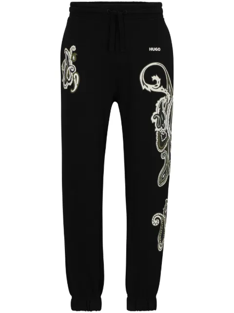 HUGO Calça de moletom com estampa gráfica