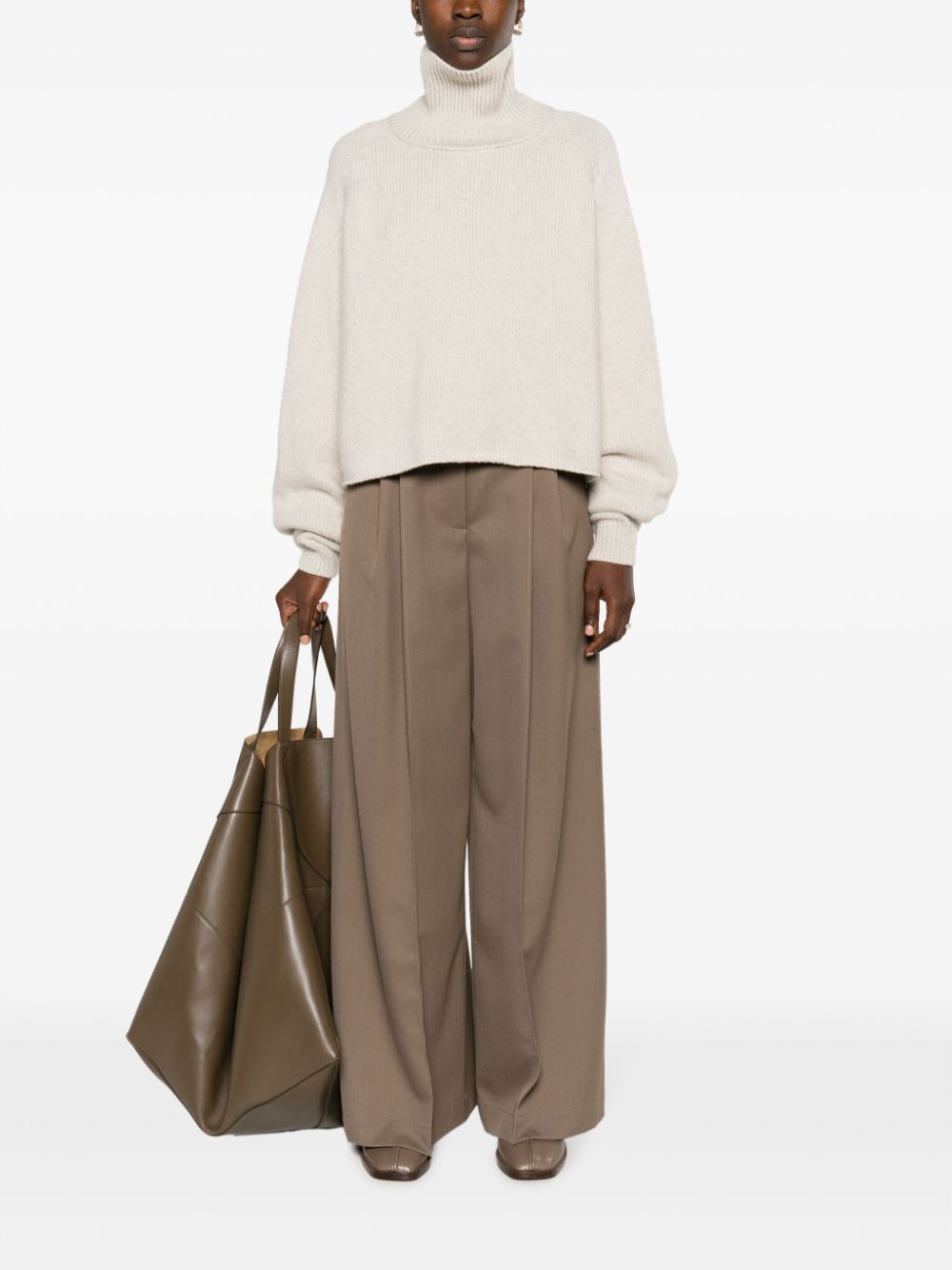 Shop The Row Ehud Ribbed-knit Cashmere Jumper In Neutrals