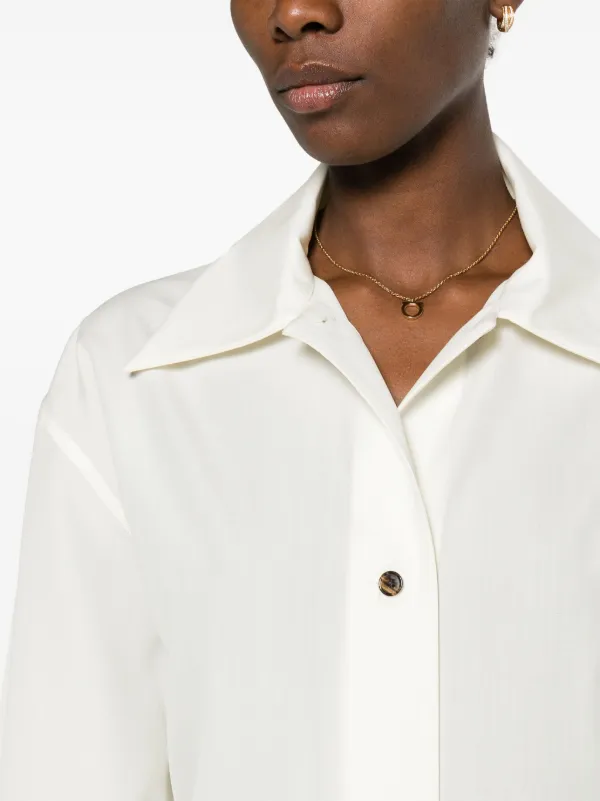 The Row Rigel Wool Shirt | White | FARFETCH CA