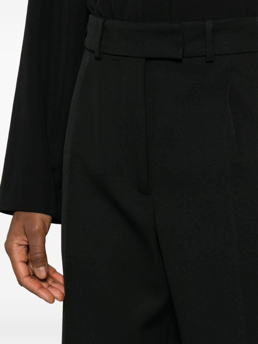 Shop The Row Roan High-rise Palazzo Trousers In Schwarz