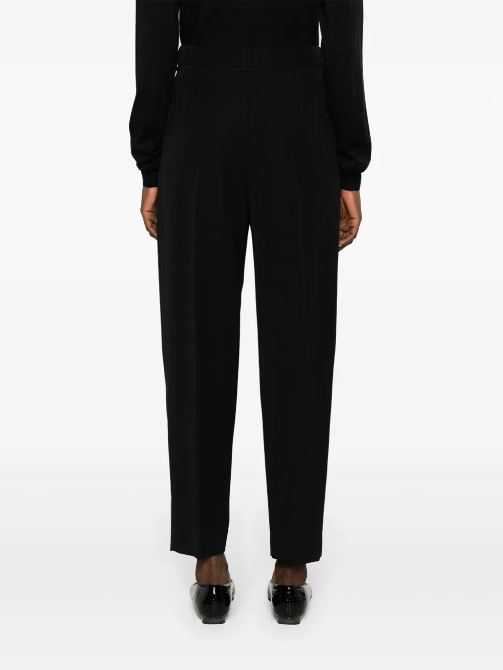 Shop The Row Corby Pleated Wool Tailored Trousers In Schwarz