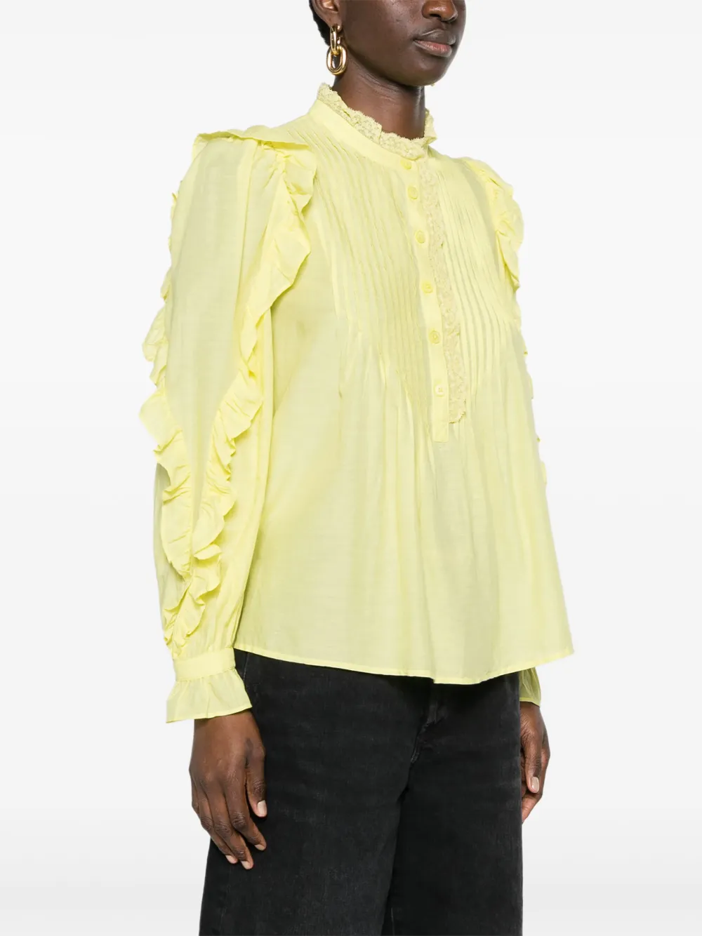 Shop Zadig & Voltaire Timmy Tomboy Ruffle-detail Blouse In Yellow