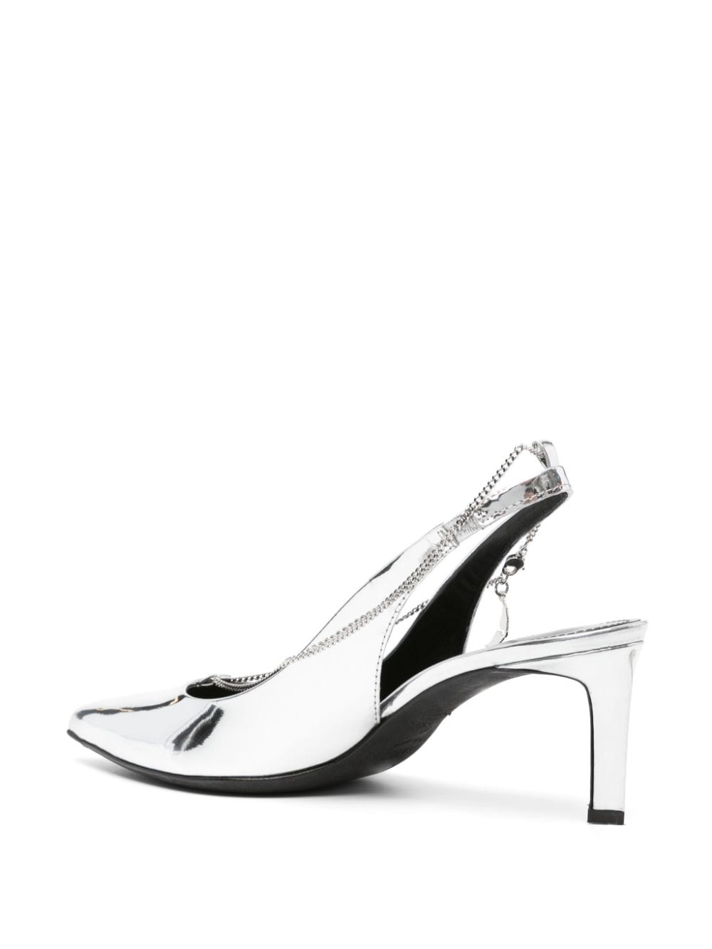 Shop Zadig & Voltaire 68mm First Night Court Leather Pumps In Silver