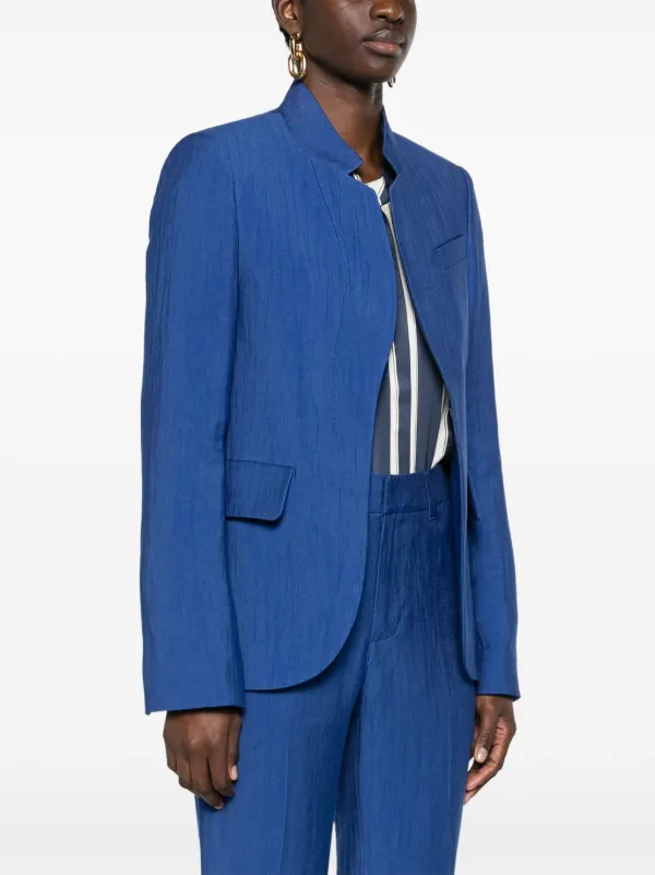 Zadig Voltaire Very open front blazer women Linen Flax Polyamide Viscose 40 Blue