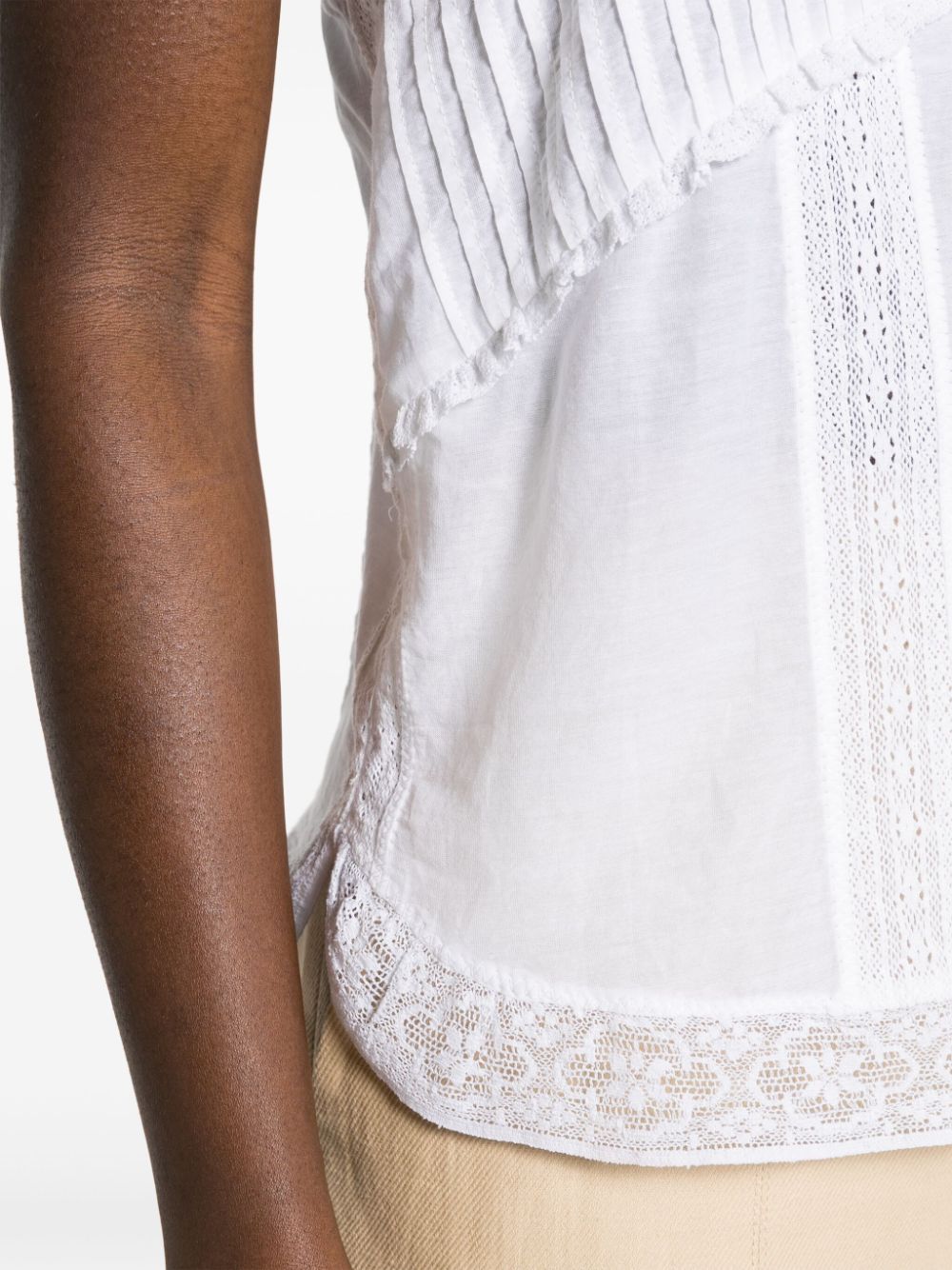 Shop Zadig & Voltaire Calixia Tomboy Lace-detail Top In White
