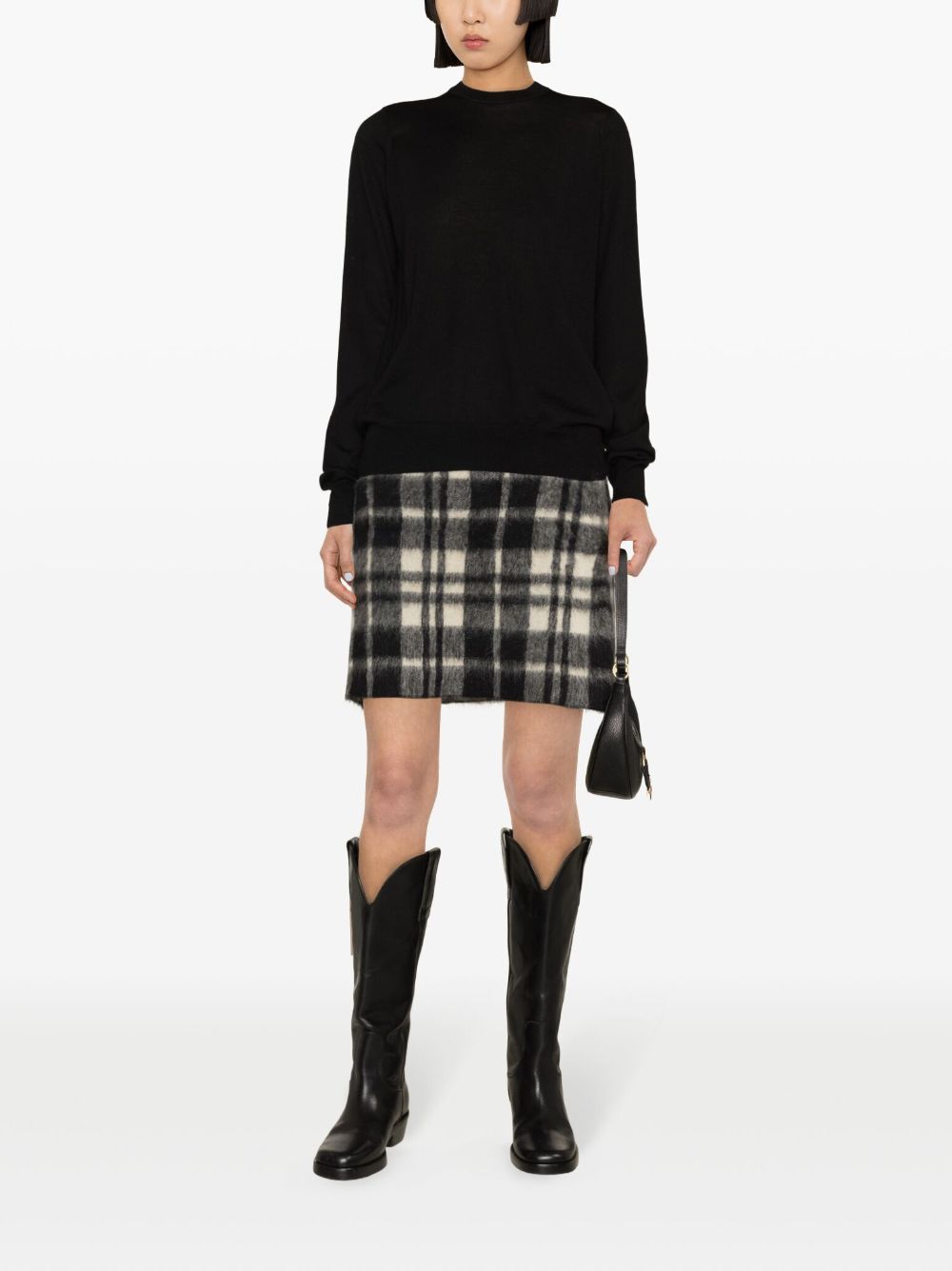 Zadig&Voltaire Emma asymmetric rear-slit wool jumper - Zwart