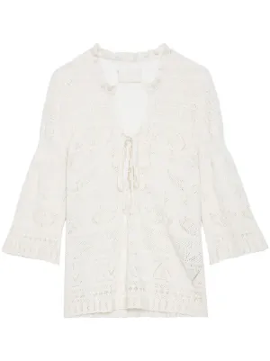 VALENTINO  ヴァレンチノ　レース　カーディガン レース X コットン カーディガン for ウィメンズ インチ ブラック