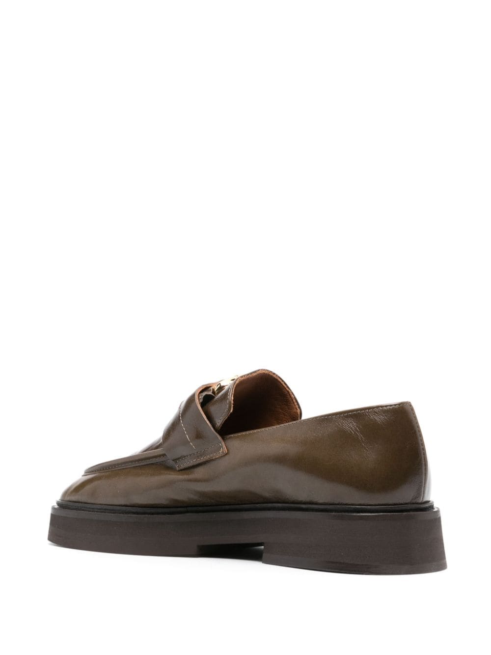 Shop Rejina Pyo Doughnut Leather Loafers In Brown