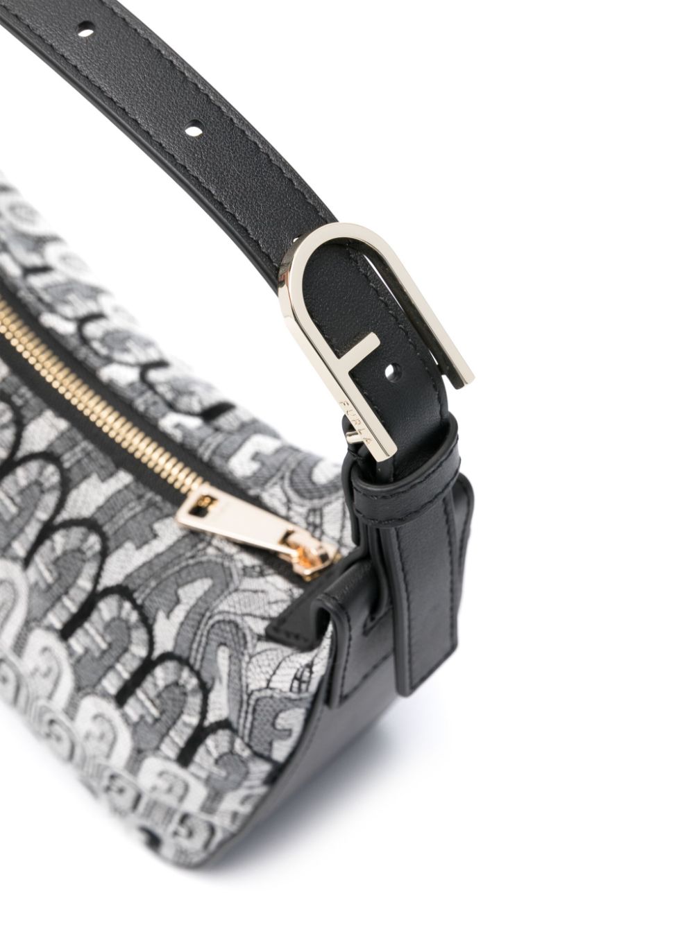 Furla Schoudertas met monogram jacquard Zwart