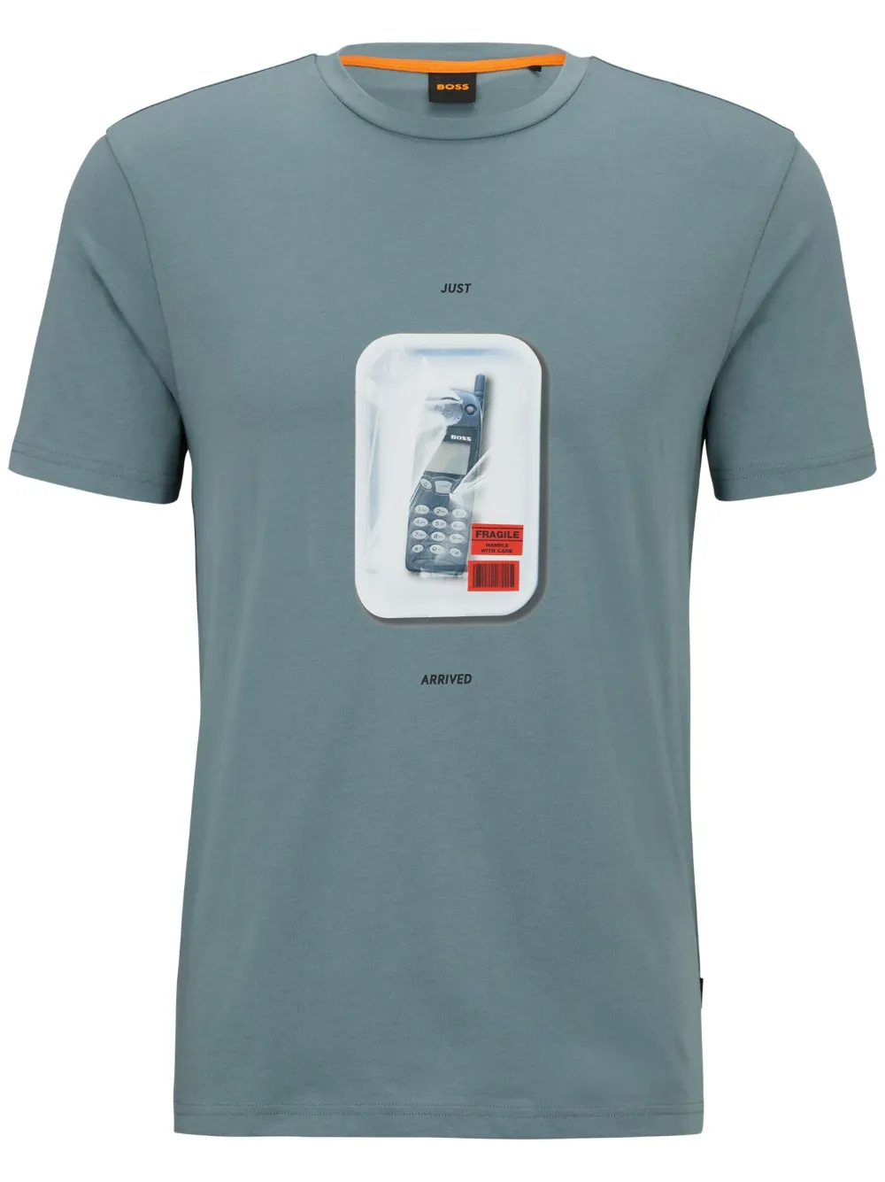 BOSS Camiseta de algodão com estampa gráfica | Azul | Image 1