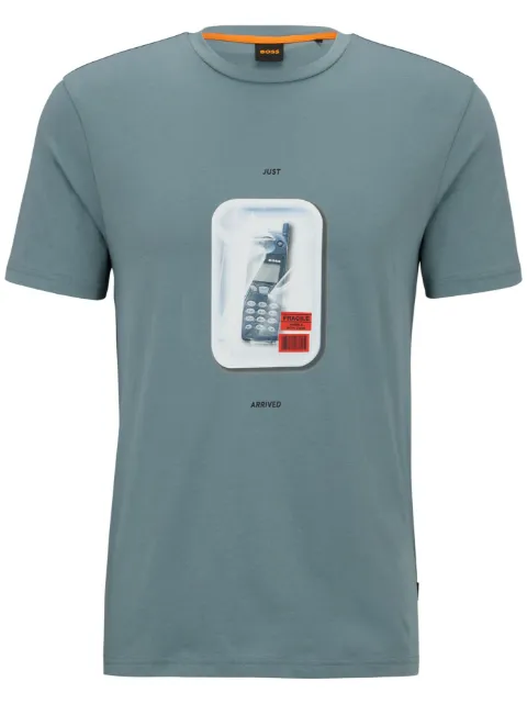 BOSS Camiseta de algodão com estampa gráfica