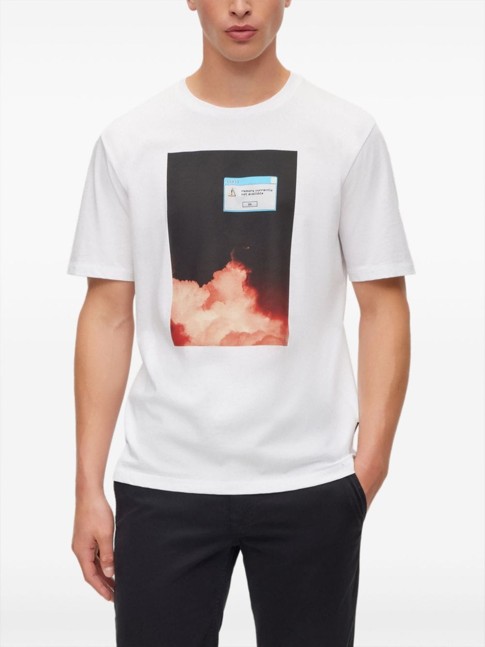 BOSS Katoenen T-shirt met fotoprint Wit